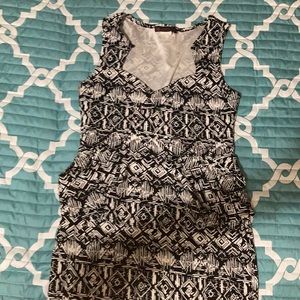 black and white printed dress